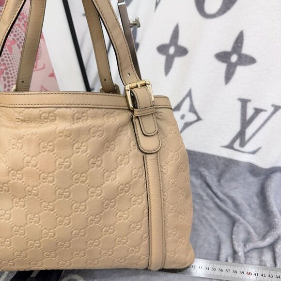 Gucci Beige Leather Medium GG Britt Tote - Picture 8 of 10